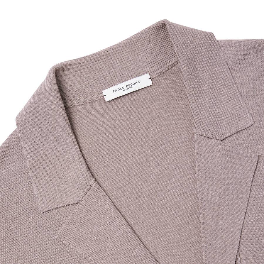 Paolo Pecora Cardigan Collo Giacca in Seta Cotone Extrafine - Tortora Economico