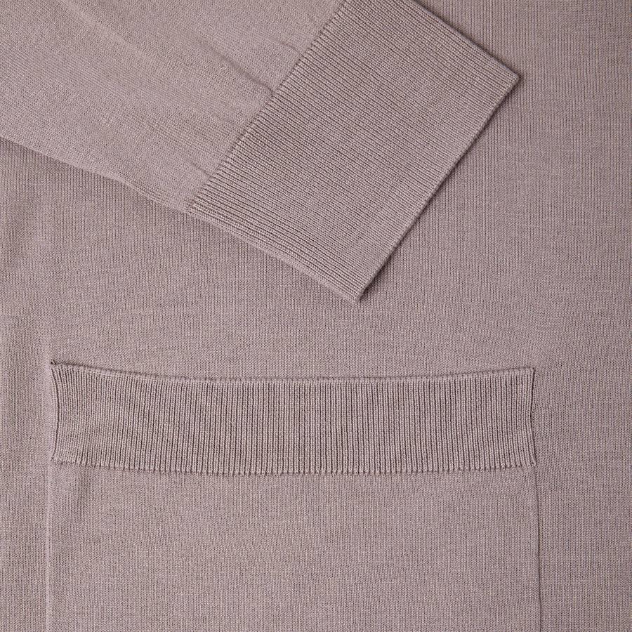 Paolo Pecora Cardigan Collo Giacca in Seta Cotone Extrafine - Tortora Economico