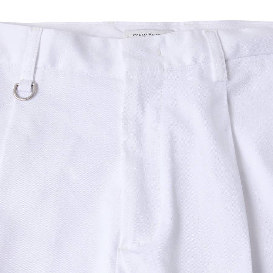 Paolo Pecora Chino Sartoriale in Gabardina di Cotone - Bianco Online