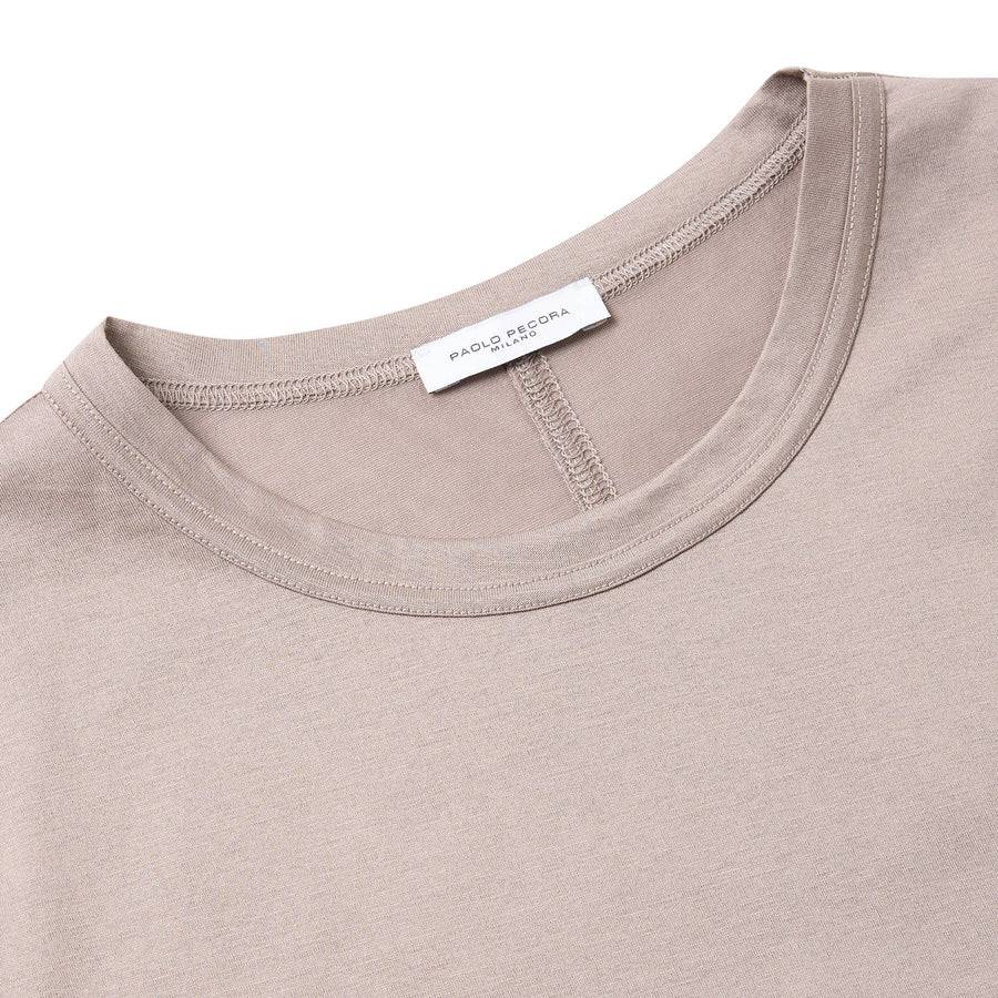 Paolo Pecora T-Shirt in Jersey Lucido - Tortora Outlet