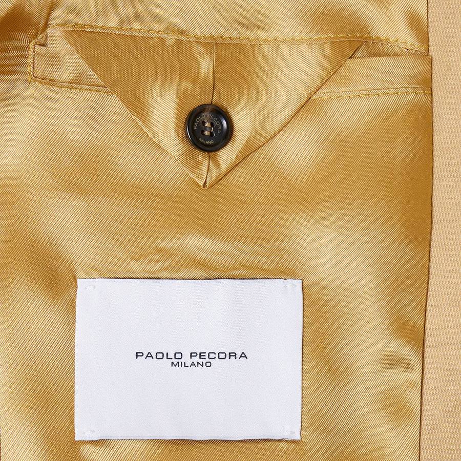 Paolo Pecora Giacca in Tela di Cotone Lino - Curry Saldi