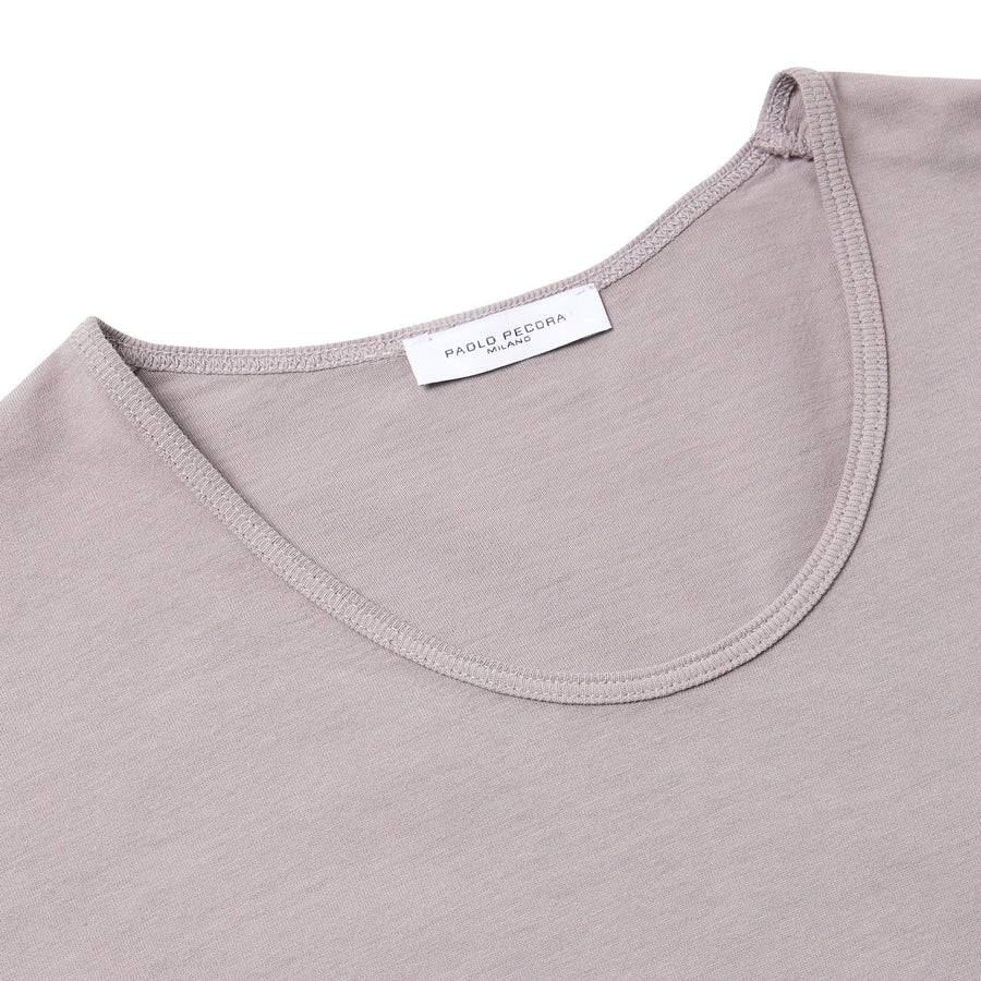 Paolo Pecora T-Shirt in Jersey Puro Cotone - Tortora Offerte