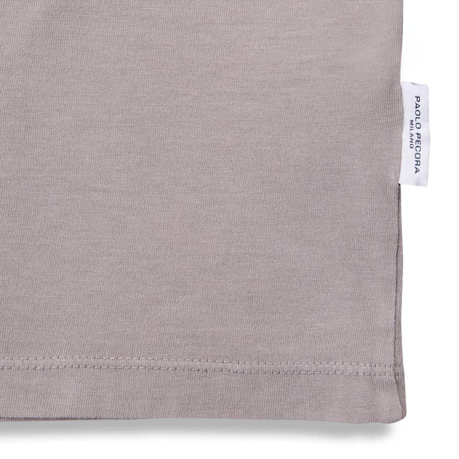 Paolo Pecora T-Shirt in Jersey Puro Cotone - Tortora Offerte