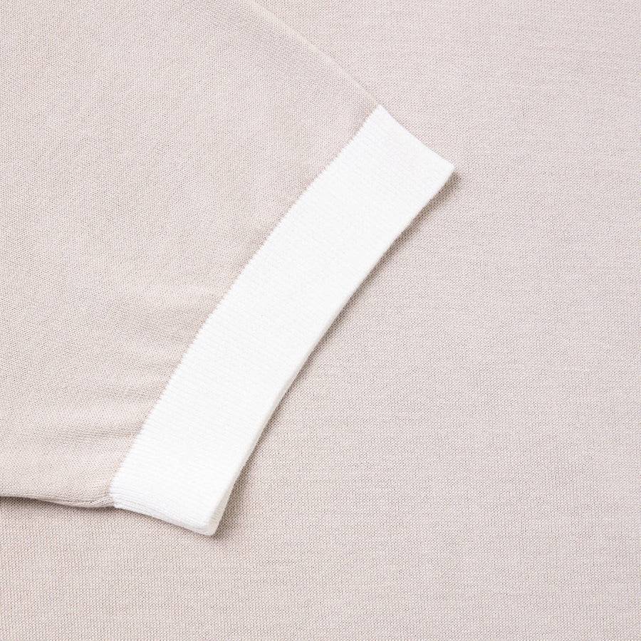 Paolo Pecora Maglia in Seta Cotone Extrafine - Eleganza Sabbia Saldi Di Fabbrica