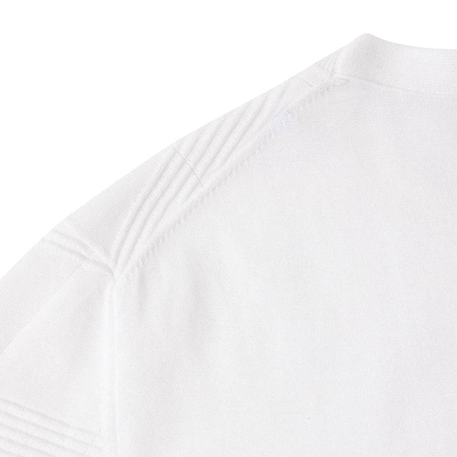 Paolo Pecora Maglia in Cotone Crepe Extrafine - Bianco Motivo Diagonale In Saldo
