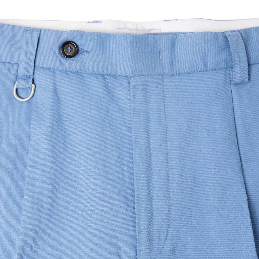 Paolo Pecora Chino in Tela di Cotone Lino - Azzurro Nuova