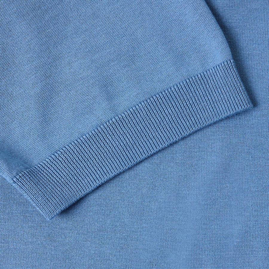 Paolo Pecora Polo in Seta Cotone Extrafine - Azzurro Polvere Italy