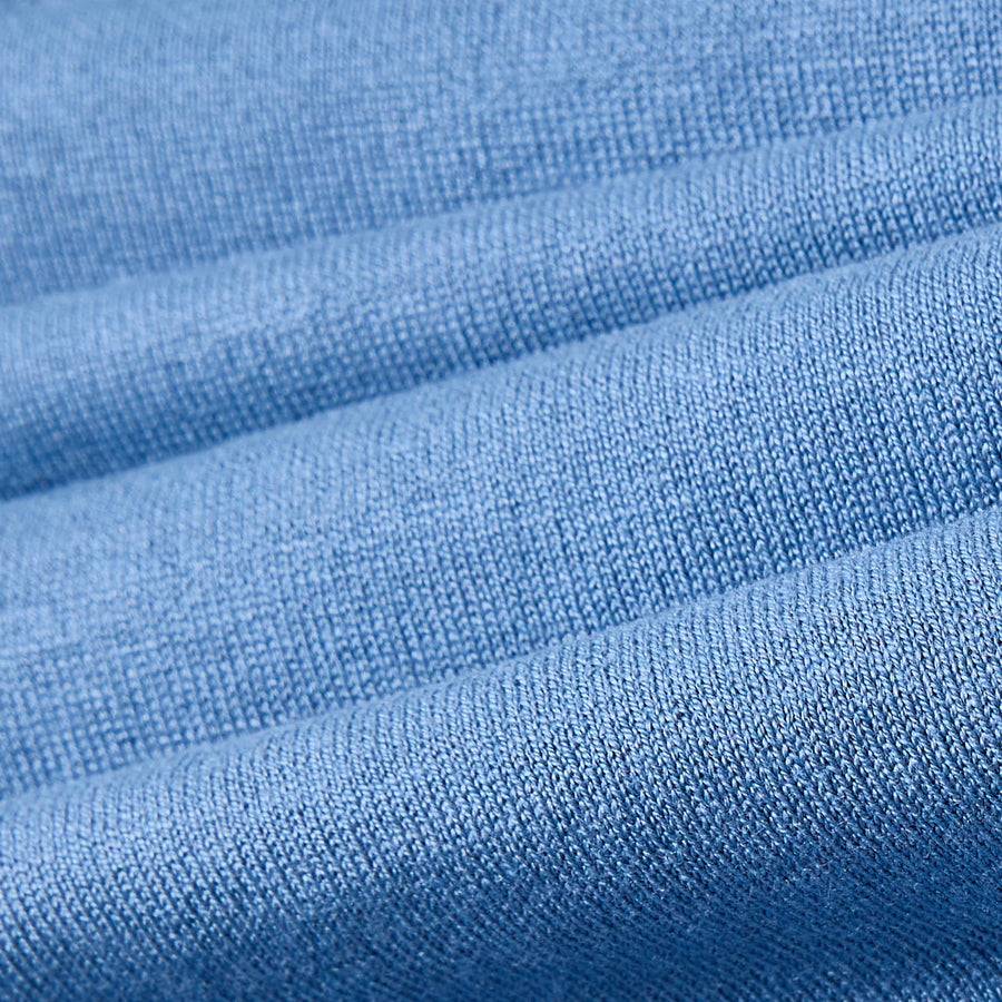 Paolo Pecora Polo in Seta Cotone Extrafine - Azzurro Polvere Italy