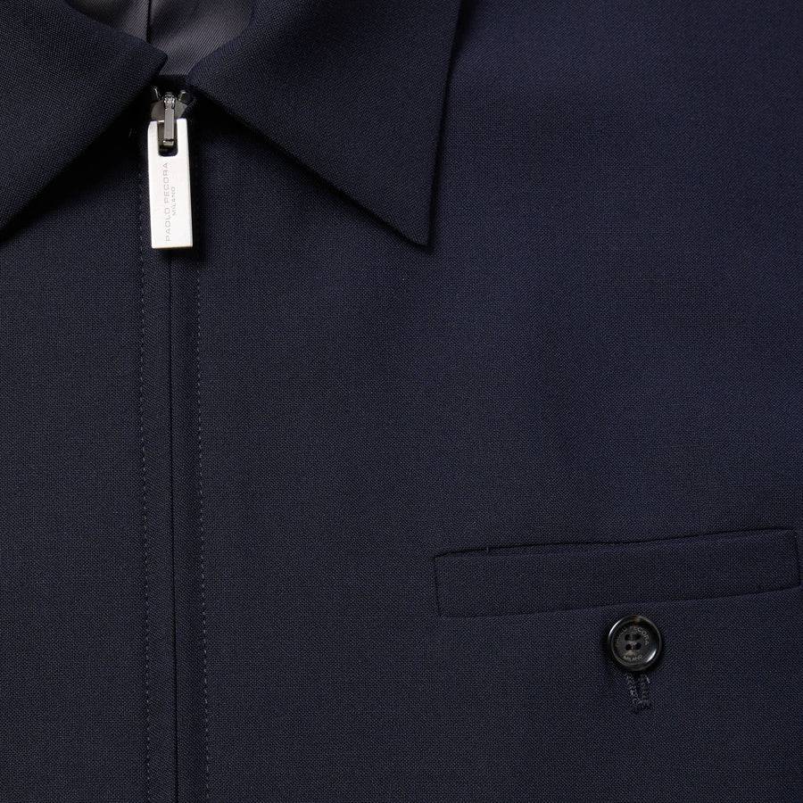Paolo Pecora Giacca in Fresco Lana - Blu Navy Italia