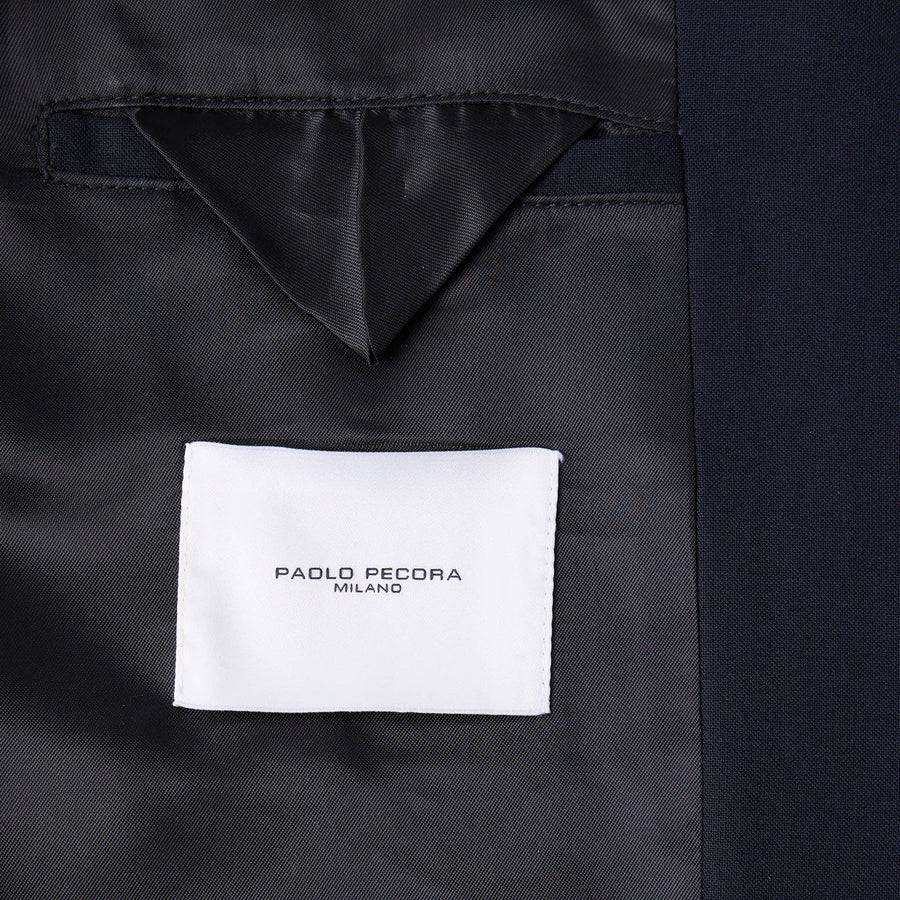 Paolo Pecora Giacca in Fresco Lana - Blu Navy Italia