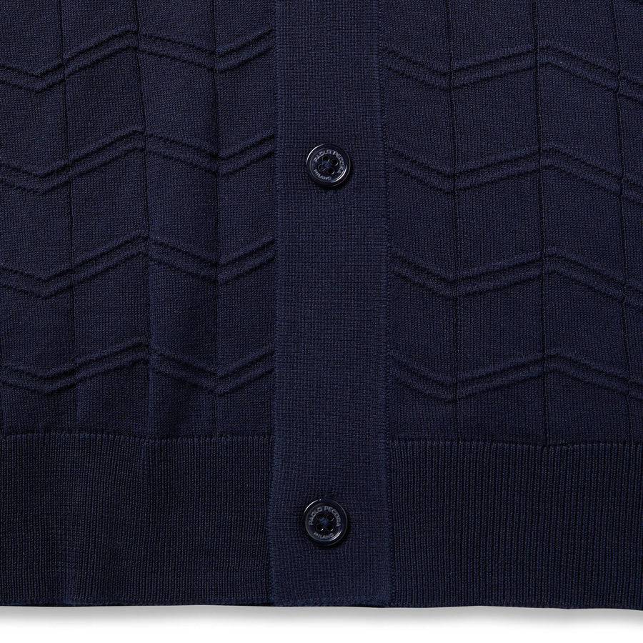 Paolo Pecora Polo Manica Corta in Seta Cotone Extrafine - Blu Navy In Linea