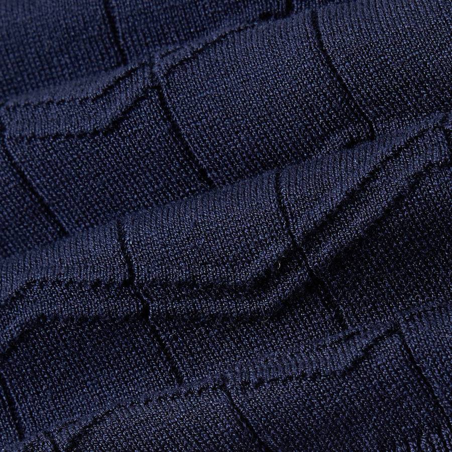 Paolo Pecora Polo Manica Corta in Seta Cotone Extrafine - Blu Navy In Linea