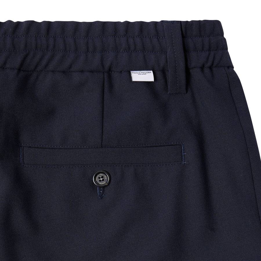 Paolo Pecora Pantaloni in Fresco Lana - Blu Navy Qualità
