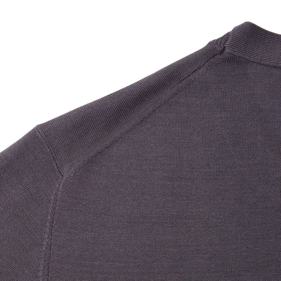 Paolo Pecora Maglia Manica Lunga in Seta Cotone Extrafine - Grigio Antracite Soddisfazione Garantita