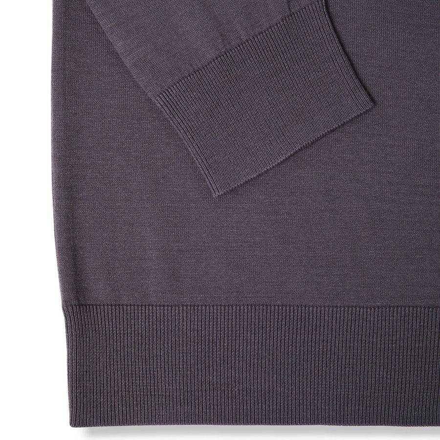 Paolo Pecora Maglia Manica Lunga in Seta Cotone Extrafine - Grigio Antracite Soddisfazione Garantita