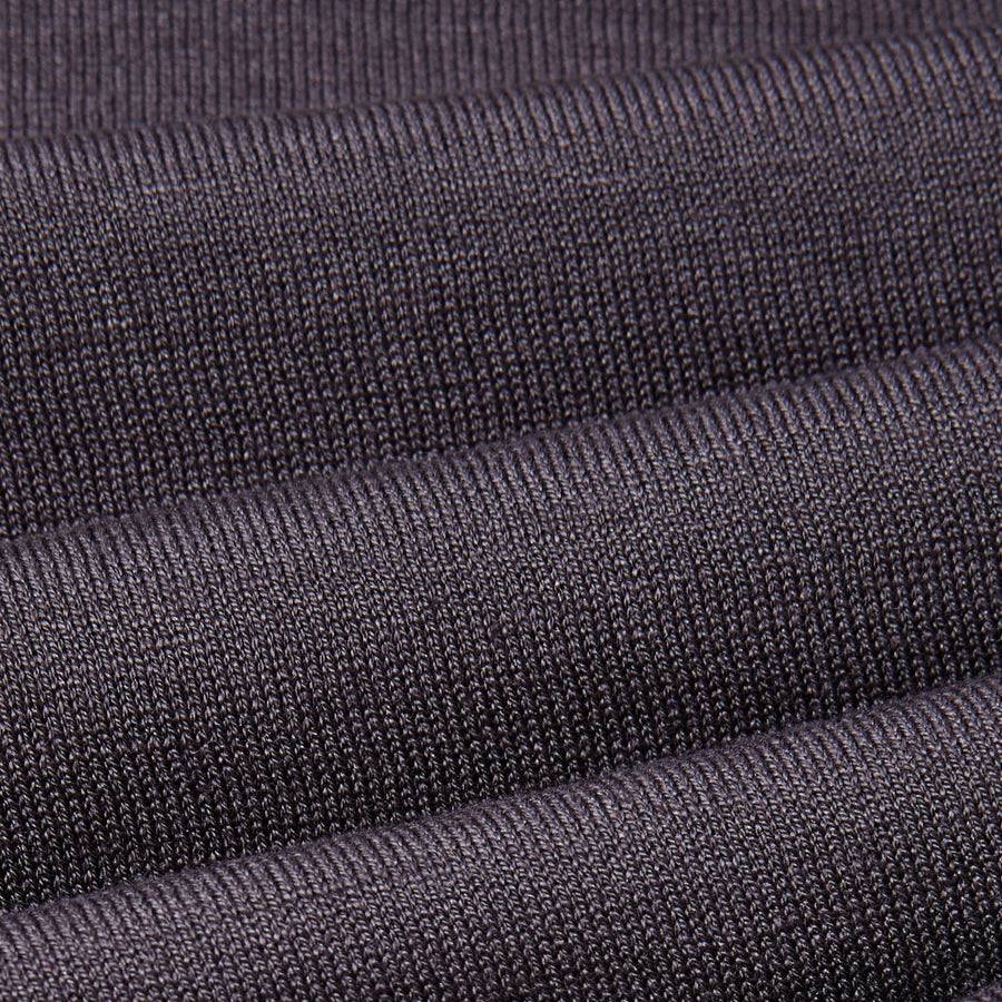 Paolo Pecora Maglia Manica Lunga in Seta Cotone Extrafine - Grigio Antracite Soddisfazione Garantita