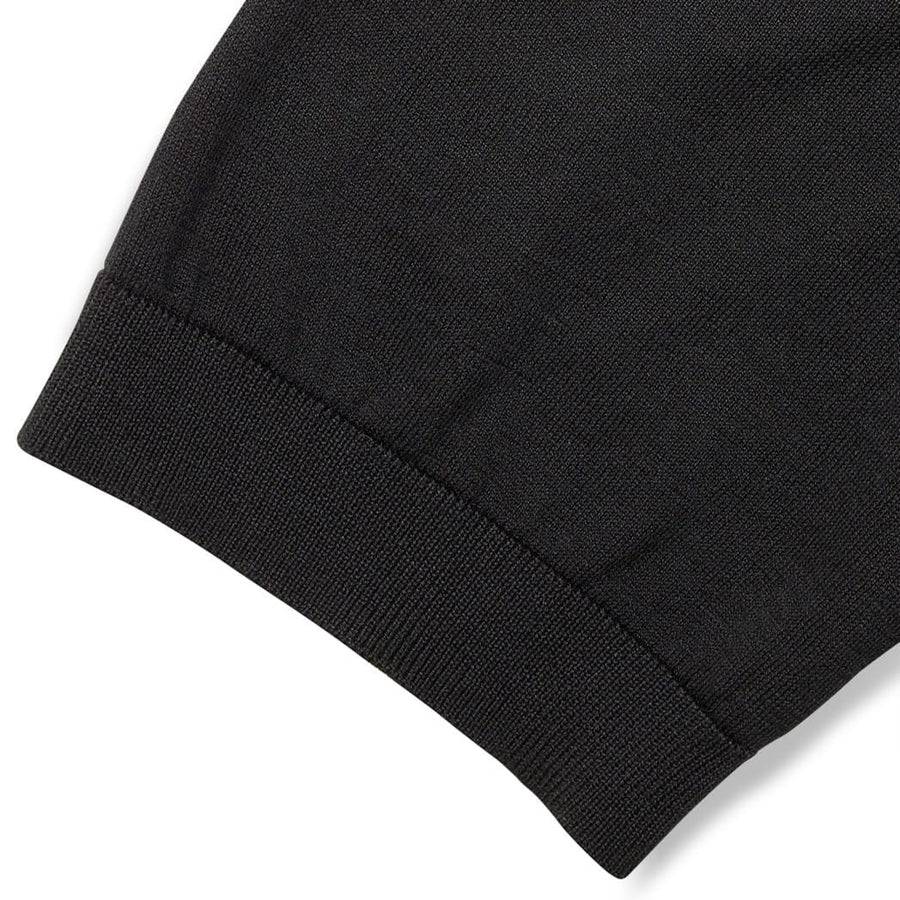 Paolo Pecora Polo in Maglia Nera di Seta Cotone Extrafine Qualità Garantita
