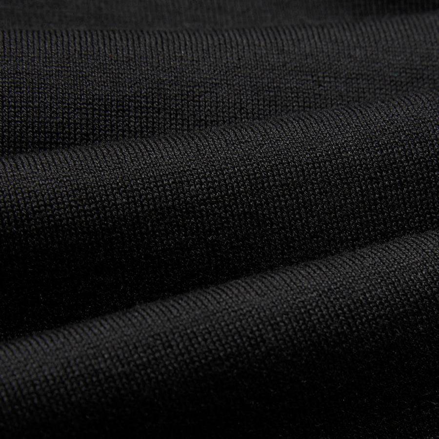 Paolo Pecora Polo in Maglia Nera di Seta Cotone Extrafine Qualità Garantita