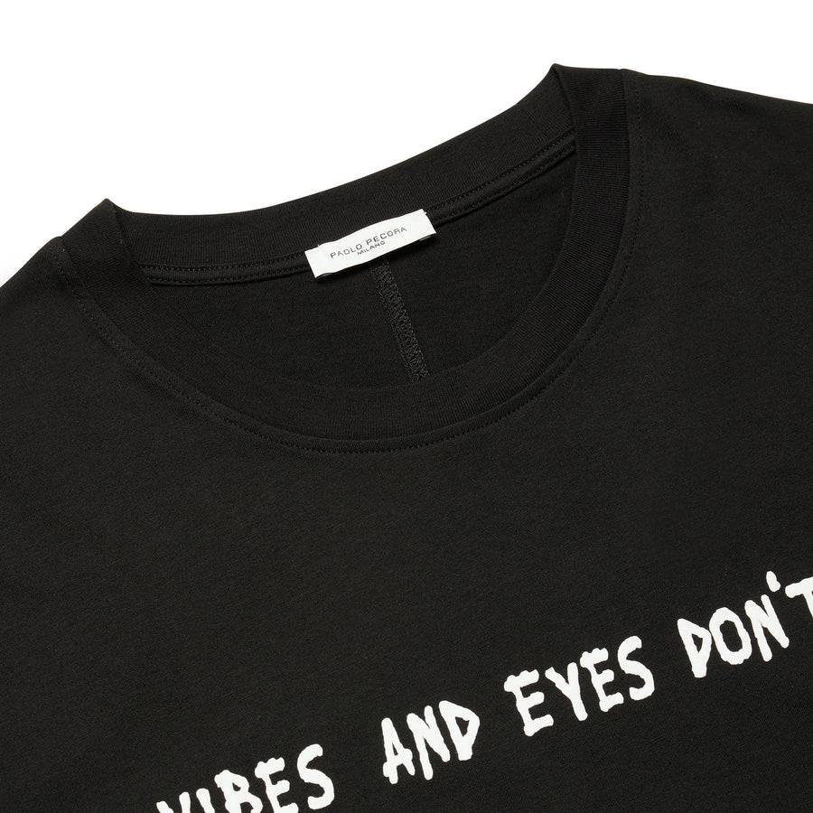 Paolo Pecora T-shirt in Jersey Nero "Vibes" by Pietro Terzini Acquista Ora