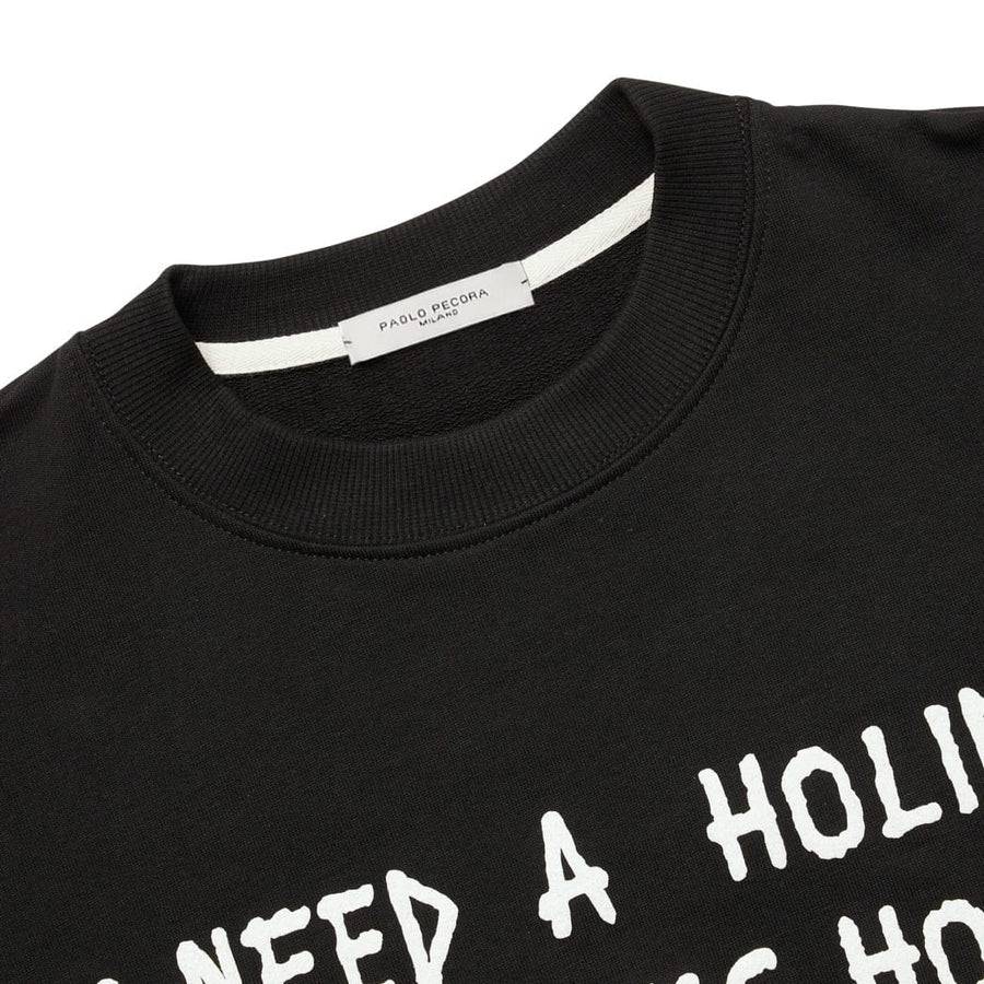 Paolo Pecora Felpa Nera "Holiday" by Pietro Terzini Fino Al -60%
