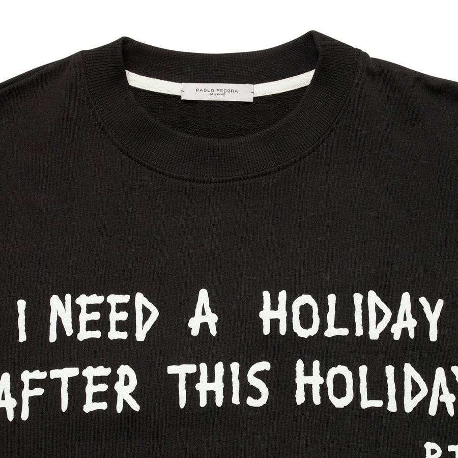 Paolo Pecora Felpa Nera "Holiday" by Pietro Terzini Fino Al -60%