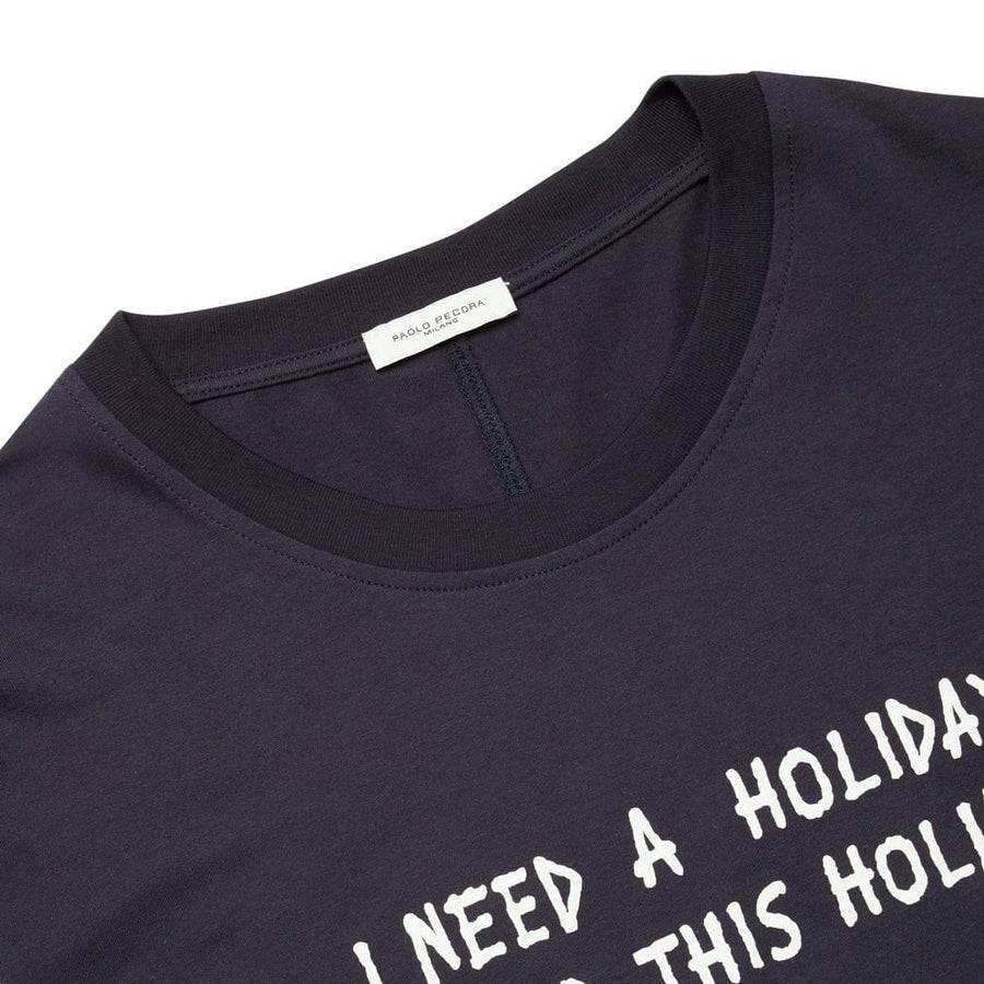Paolo Pecora T-shirt Blu Navy "Holiday" by Pietro Terzini Shopping Online