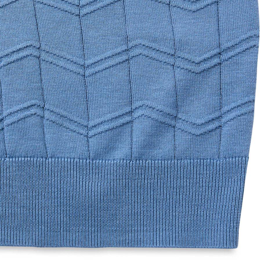 Paolo Pecora Maglia Chevron Seta Cotone- Azzurro Offerta