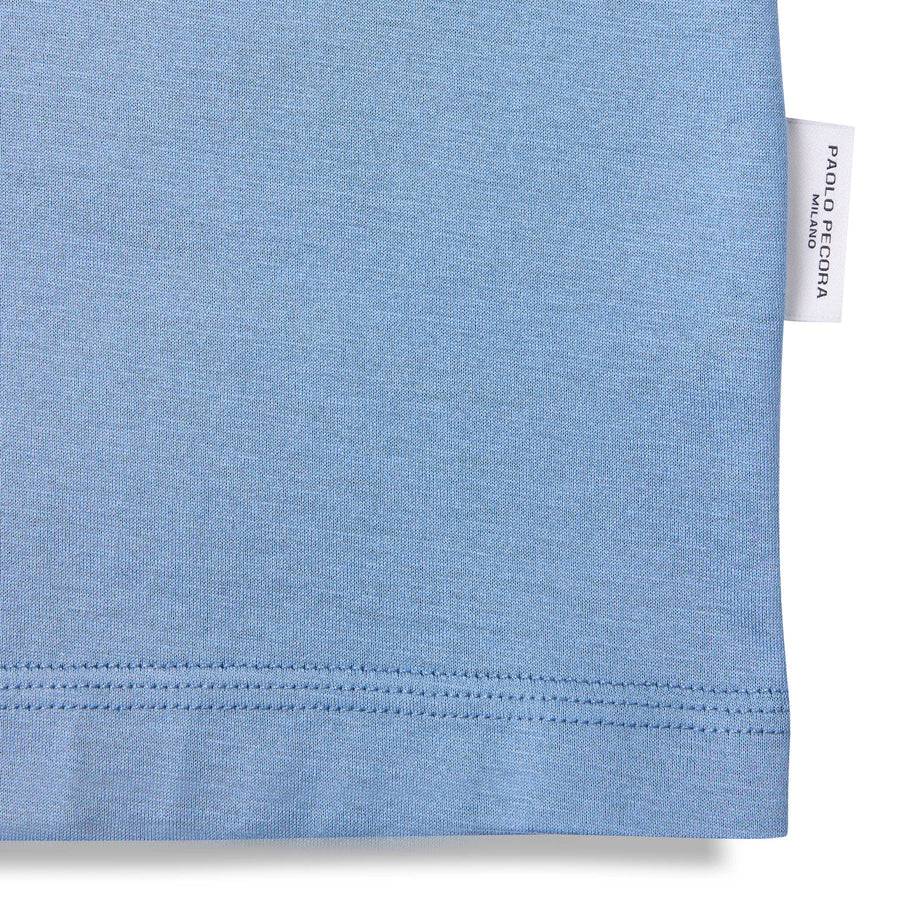 Paolo Pecora T-Shirt in Jersey Lucido - Azzurro Polvere Offerte