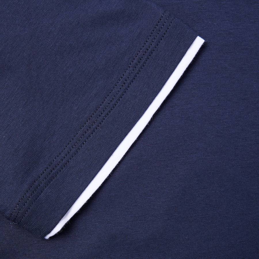 Paolo Pecora T-Shirt in Jersey e Contrasti - Blu Navy Hotsell