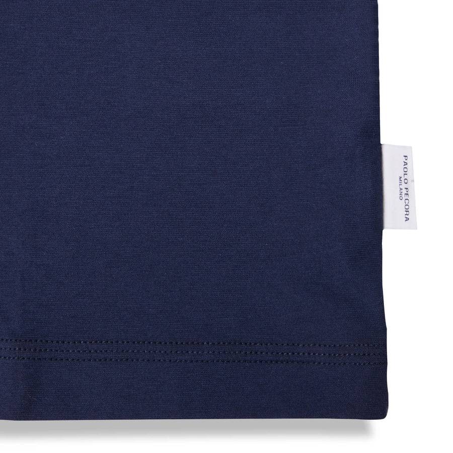 Paolo Pecora T-Shirt in Jersey e Contrasti - Blu Navy Hotsell