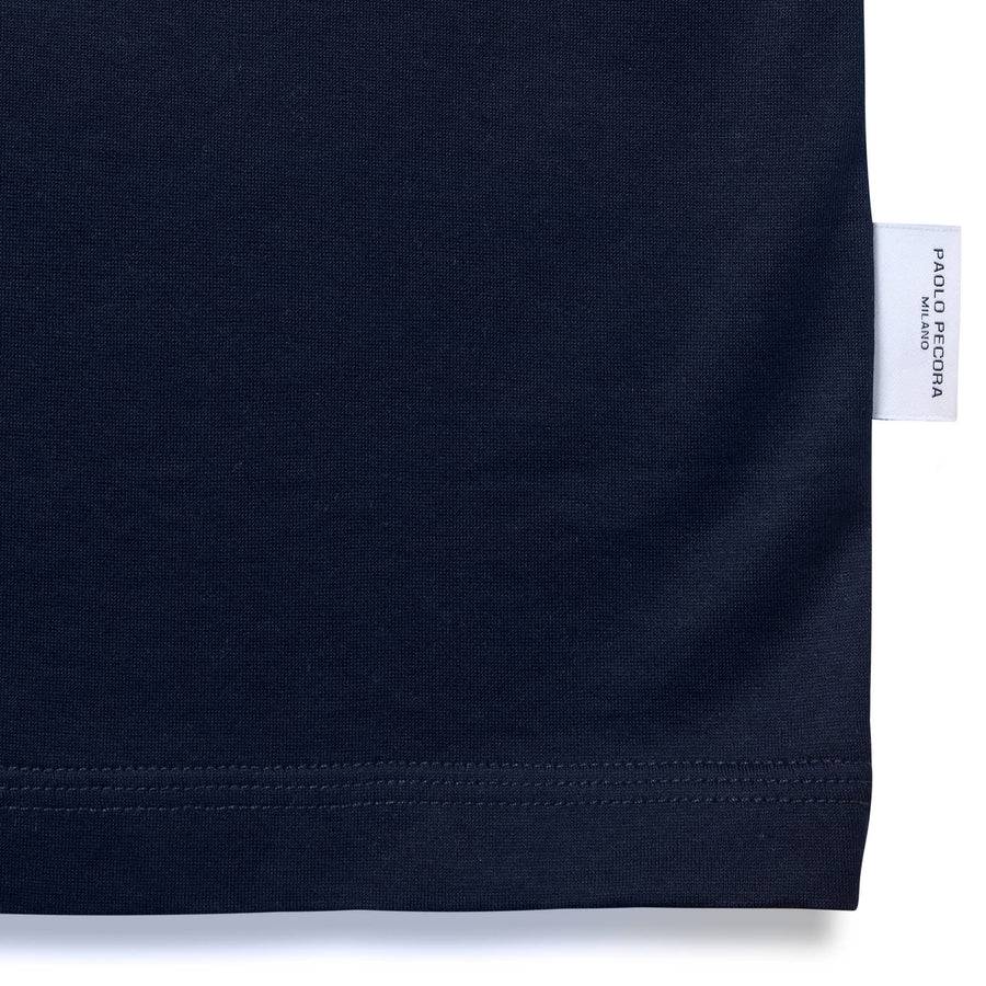 Paolo Pecora T-Shirt in Jersey Lucido - Blu Navy Vendita Calda