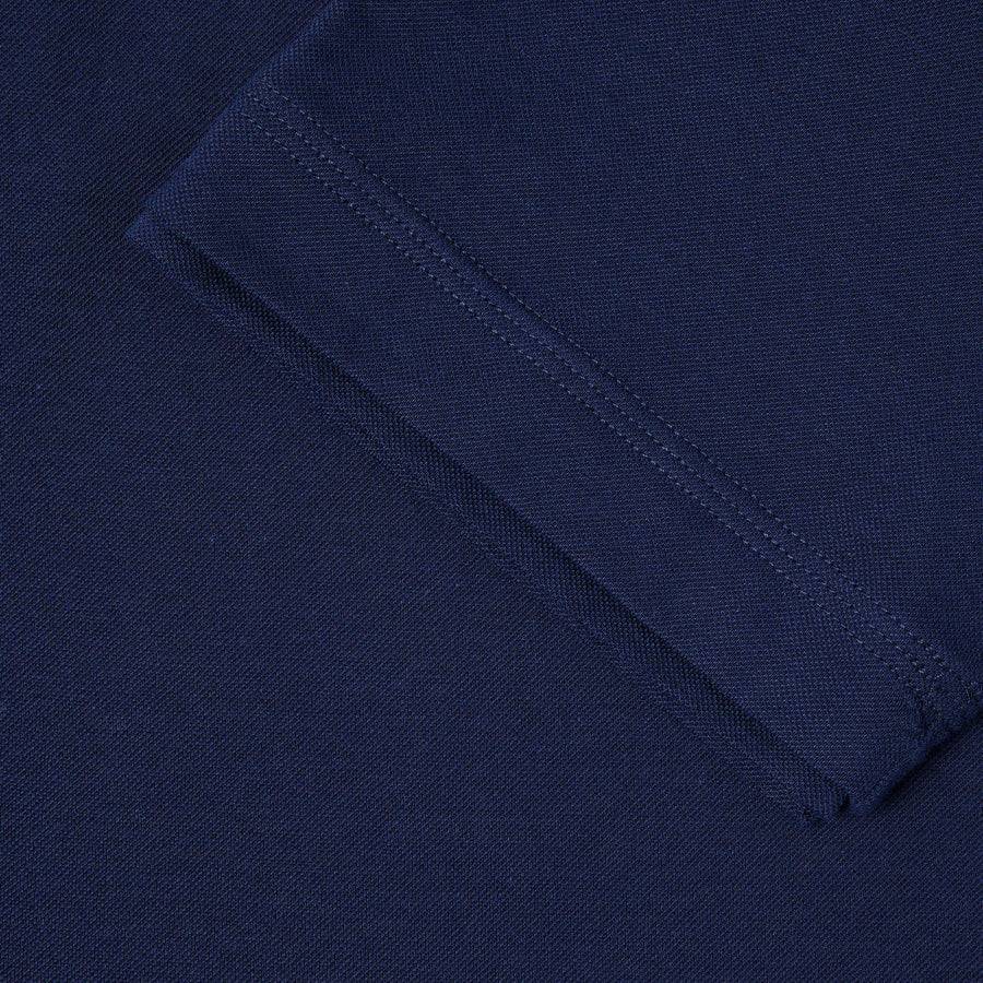 Paolo Pecora Polo in Cotone Piquet - Blu Navy Vendita Economica