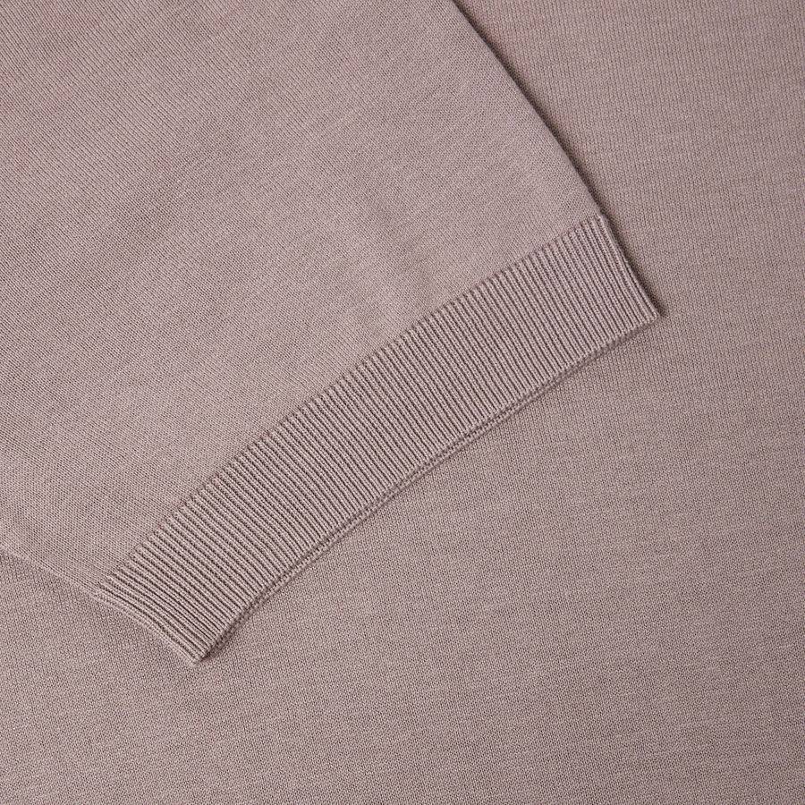 Paolo Pecora Polo Manica Corta in Seta Cotone Extrafine - Tortora Saldi Di Fabbrica