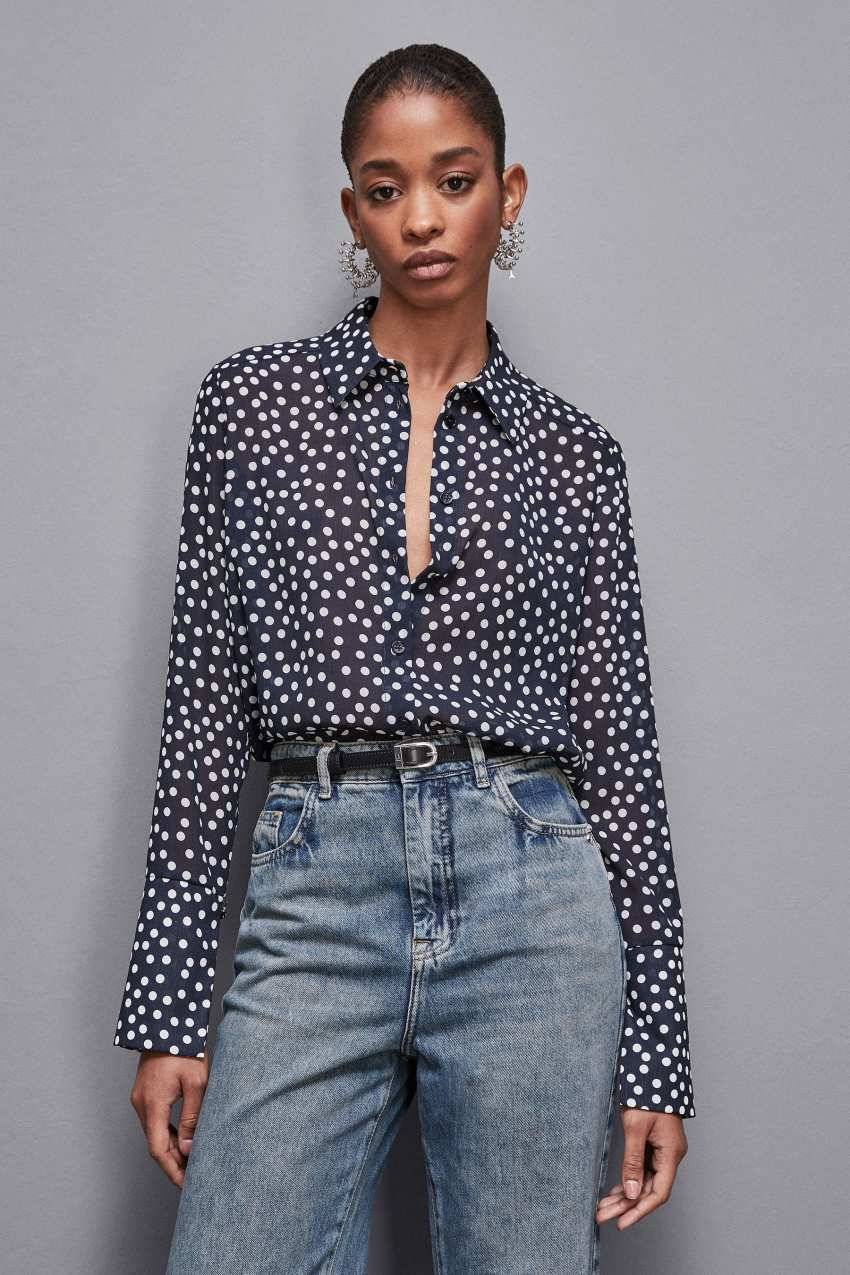 Patrizia Pepe Camicia regular fit in georgette In Saldo