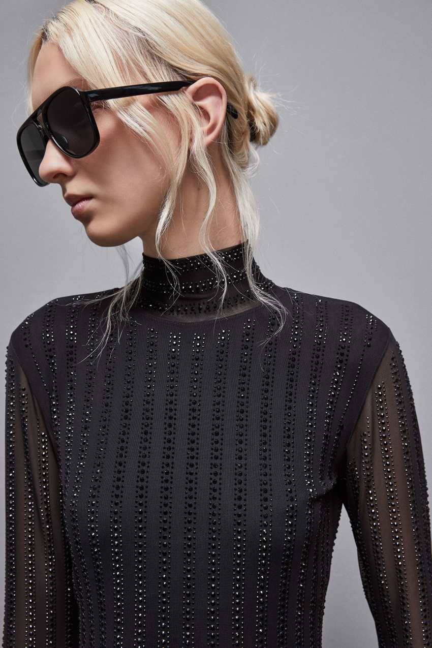 Patrizia Pepe Abito maniche lunghe con strass Convenienza