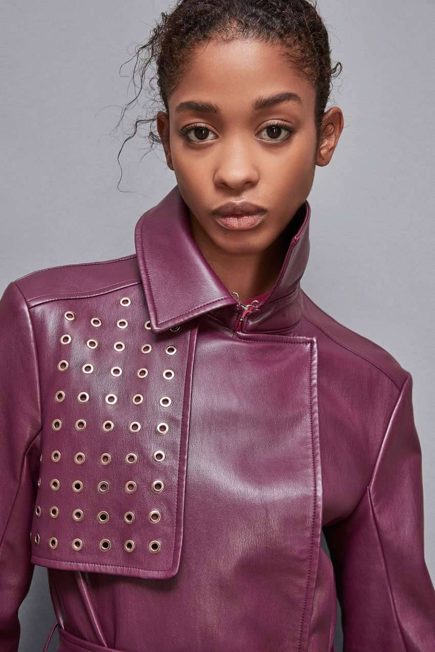 Patrizia Pepe Trench lungo in ecopelle con zip Presa
