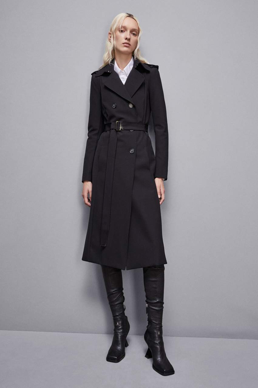 Patrizia Pepe Trench con fibbia in nylon bielastico Saldi
