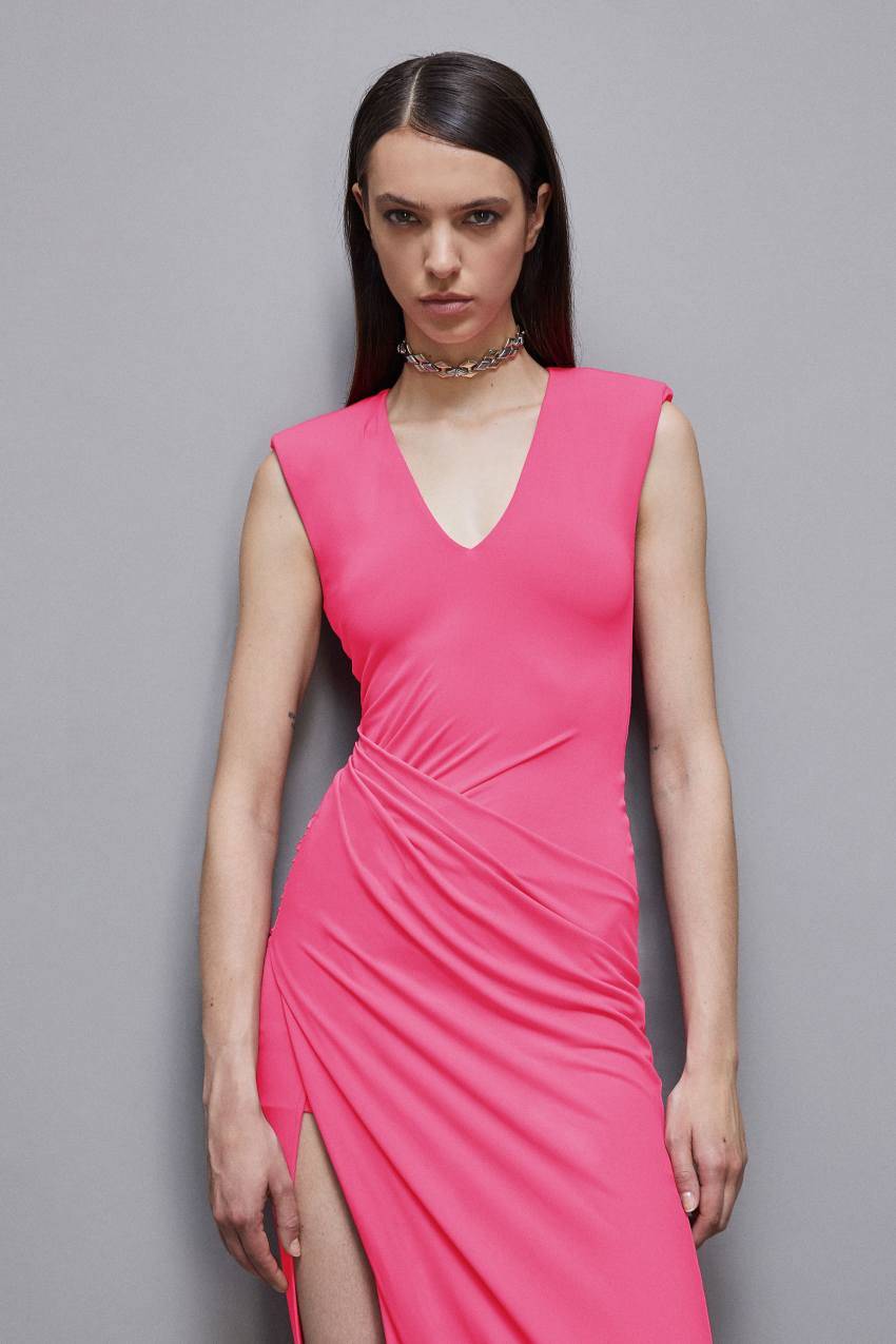 Patrizia Pepe Abito lungo con drappeggio in crepe Hotsell