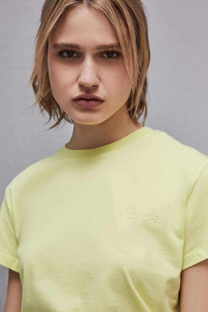 Patrizia Pepe T-shirt maniche corte con logo in cotone organico Italy
