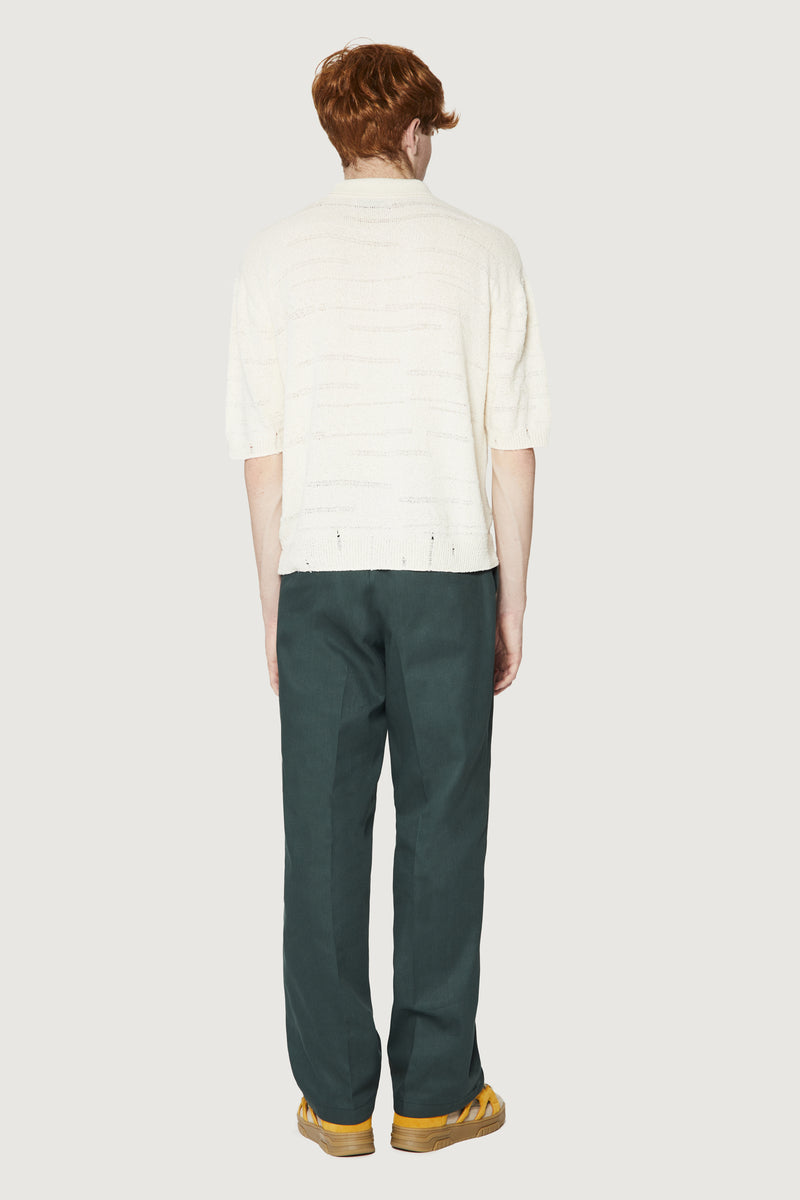 ﻿Paura ADAM KNIT POLO SHIRT OFF WHITE Economico