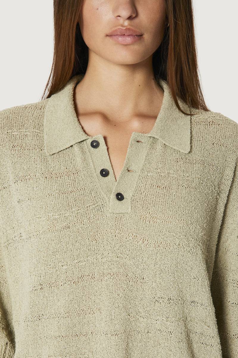 Paura ADAM KNIT POLO SHIRT SAGE Online