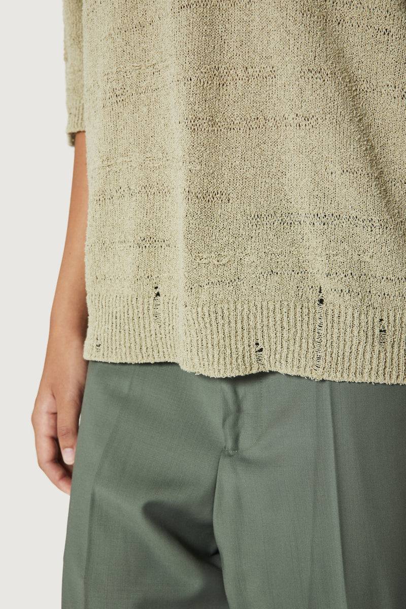 Paura ADAM KNIT POLO SHIRT SAGE Online