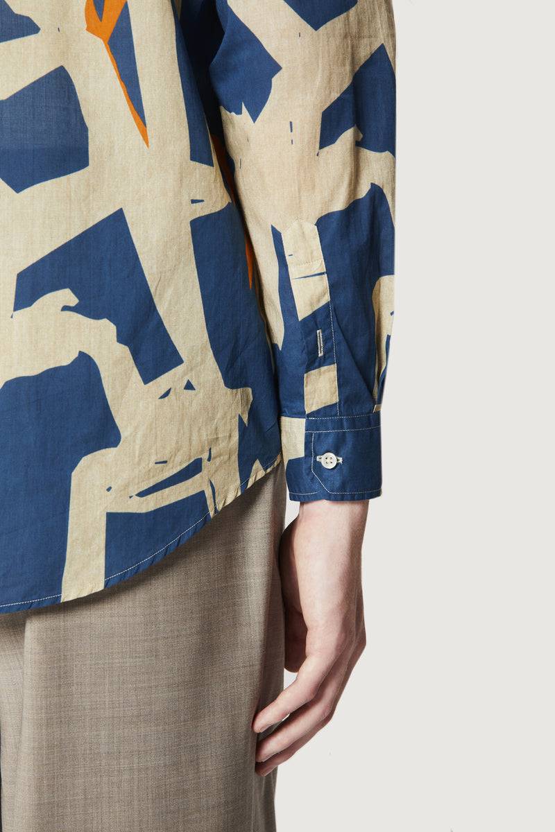 Paura BRUCE OVERSIZED SHIRT MODULO BLUE Saldi