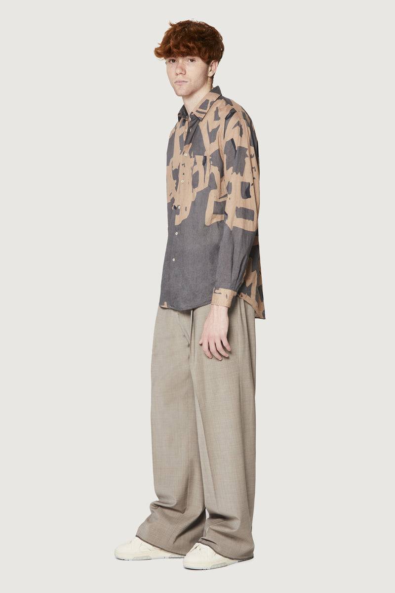 Paura BRUCE OVERSIZED SHIRT MODULO MUD Offerte