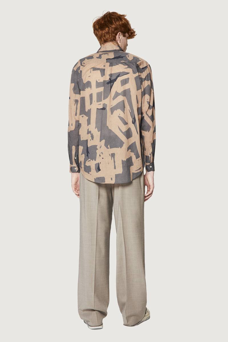 Paura BRUCE OVERSIZED SHIRT MODULO MUD Offerte