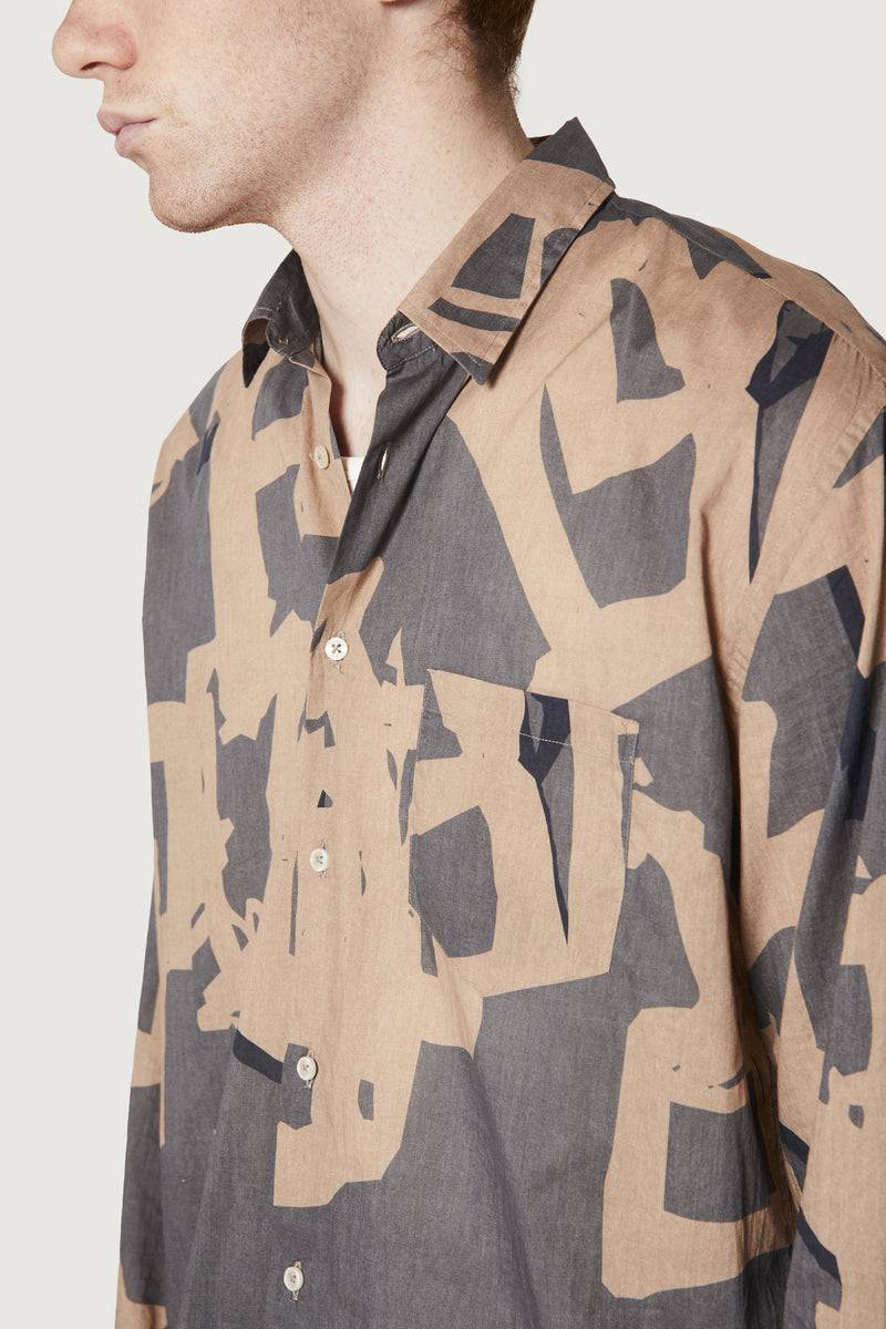 Paura BRUCE OVERSIZED SHIRT MODULO MUD Offerte
