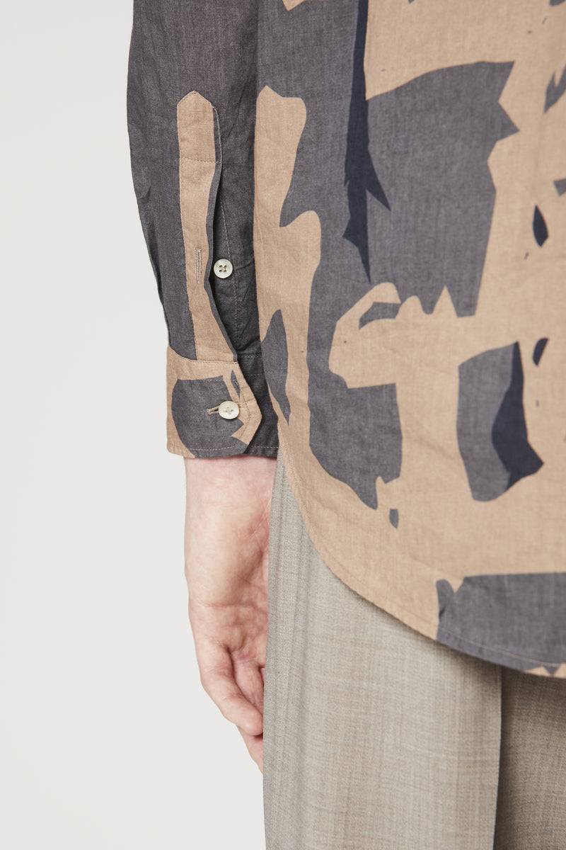 Paura BRUCE OVERSIZED SHIRT MODULO MUD Offerte