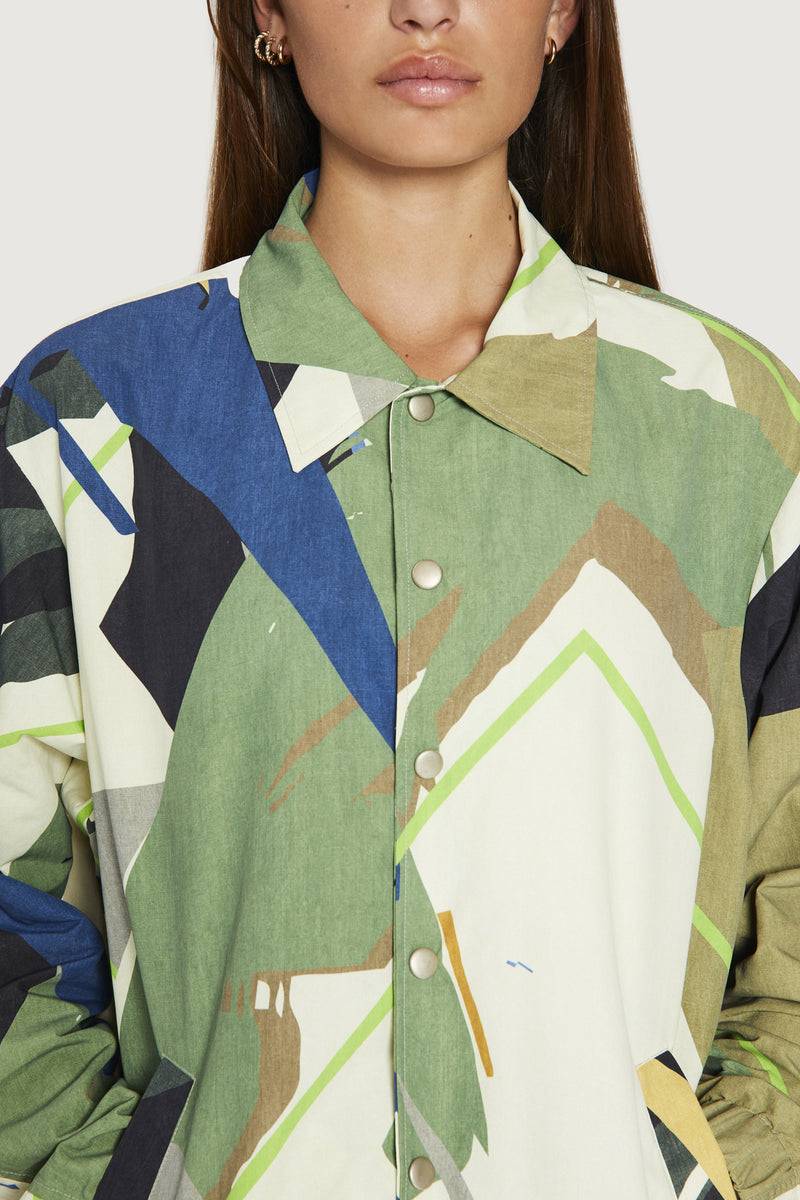 Paura CARA COACH JACKET GREEN CAMO Hotsell