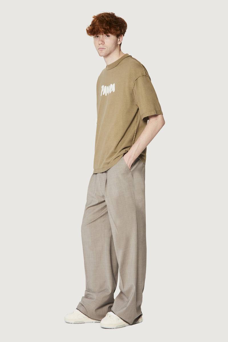 Paura COSTA OVERSIZED T-SHIRT BOLD LOGO MUD In Saldo