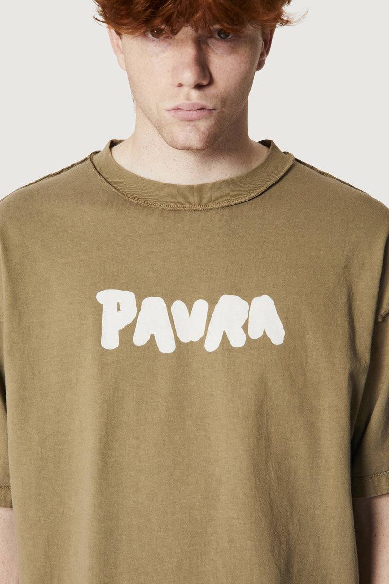 Paura COSTA OVERSIZED T-SHIRT BOLD LOGO MUD In Saldo